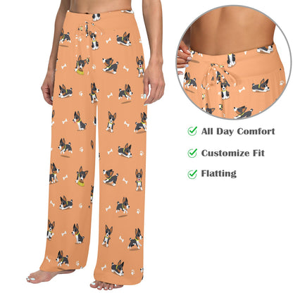 Basenji Pattern Print Design 01 Women's Wide Leg Lounge Pants
