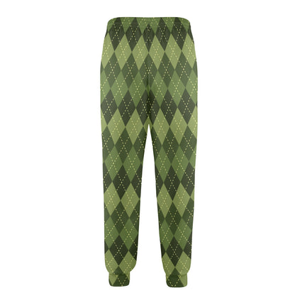 Argyle Green Pattern Print Design 01 Men's Casual Track Pants