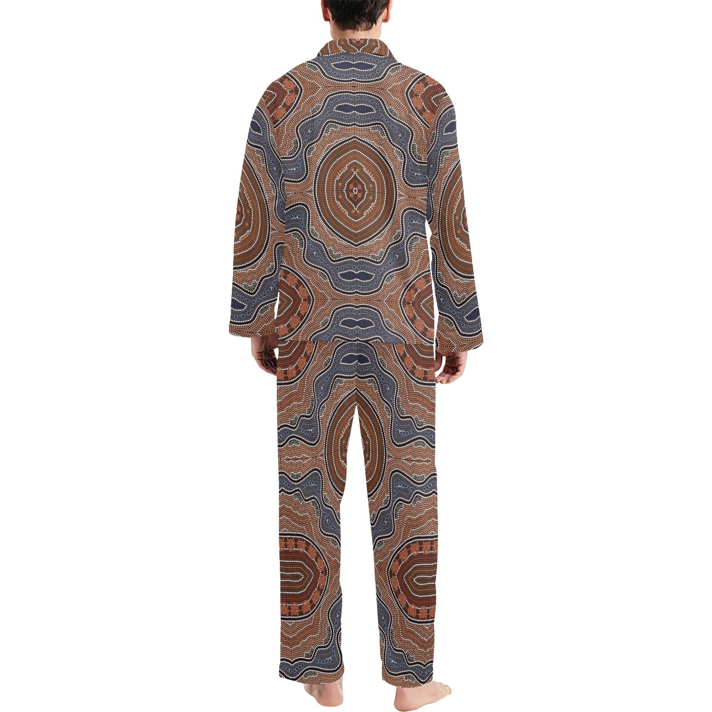 Aboriginal Pattern Print Design 01 Men's Long Pajama Set