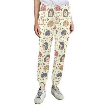 Hedgehog Cute Pattern Print Design 01 Women's Casual Track Pants