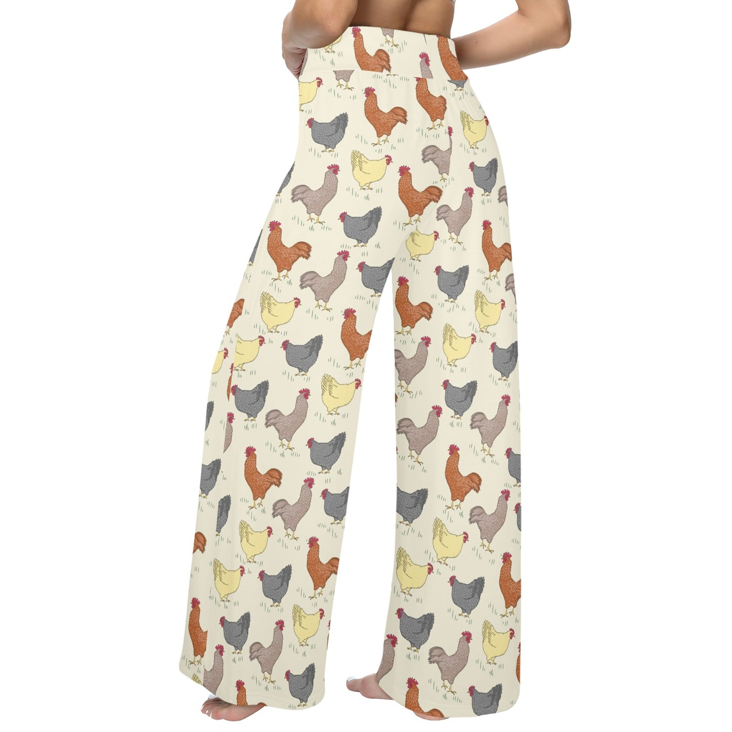 Chicken Pattern Print Design 05 Women's Wide Leg Lounge Pants