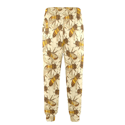 Bee Pattern Print Design BEE05 Men's Casual Track Pants