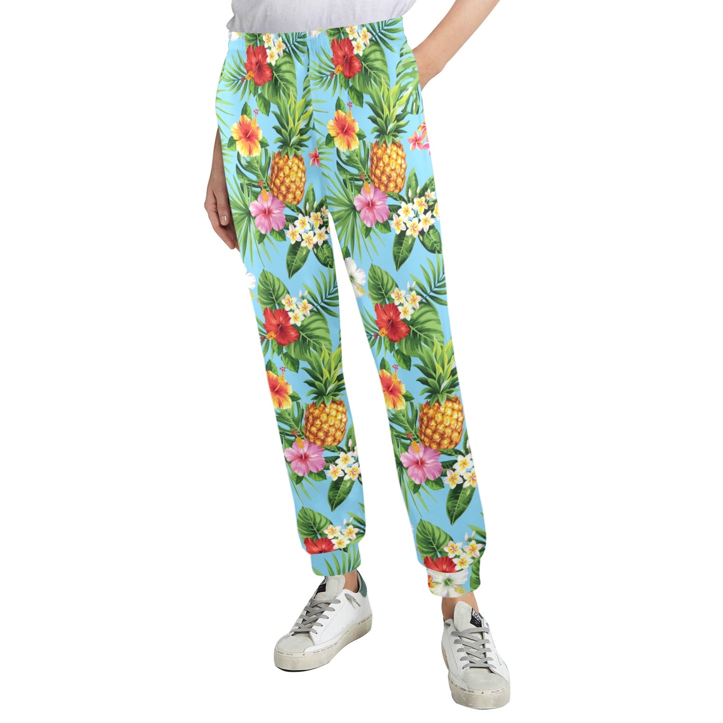 Pineapple Hawaiian flower Tropical Women's Casual Track Pants