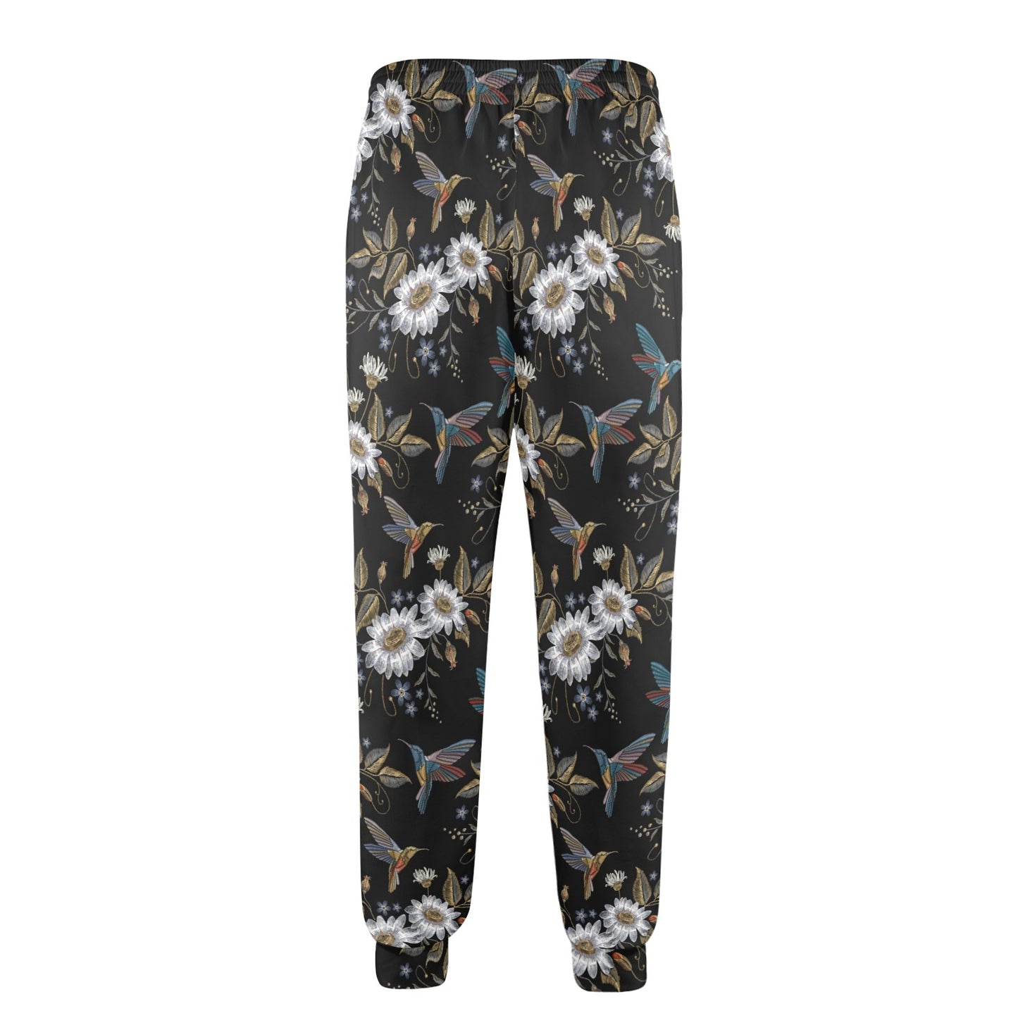 Hummingbird with Embroidery Themed Print Men's Casual Track Pants
