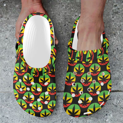 Rasta Reggae Color Design Unisex Clogs Shoes