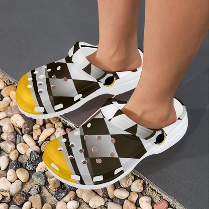 Checkered Flag Racing Style Unisex Clogs Shoes