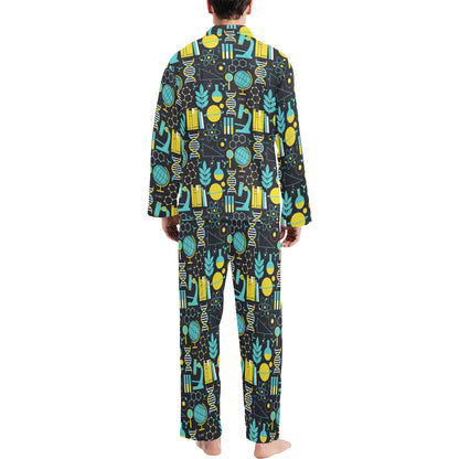 Science Print Design LKS301 Men's Long Pajama Set