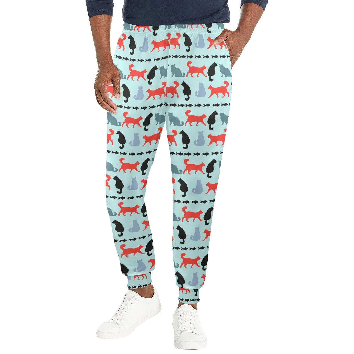 Kitten Design Print Pattern JJ0359 Men's Casual Track Pants