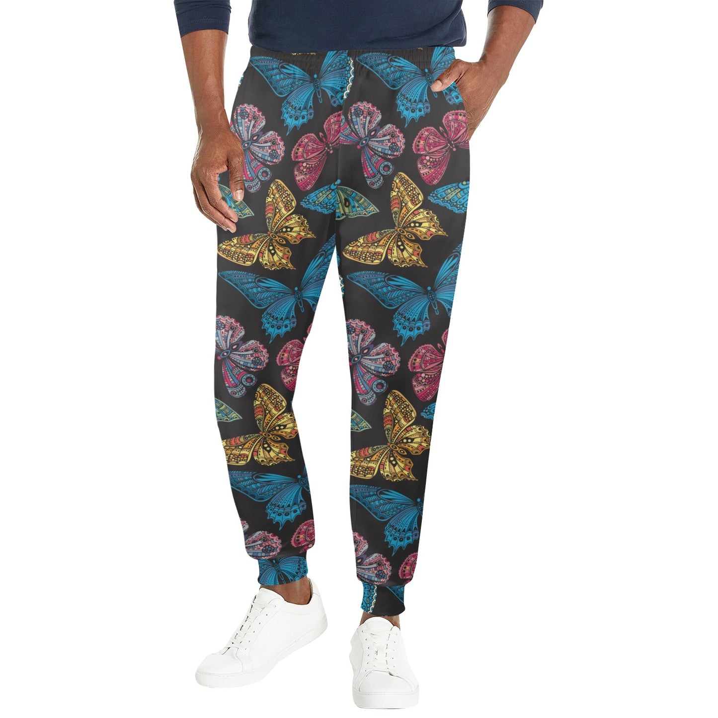 Butterfly Mandala Style Men's Casual Track Pants