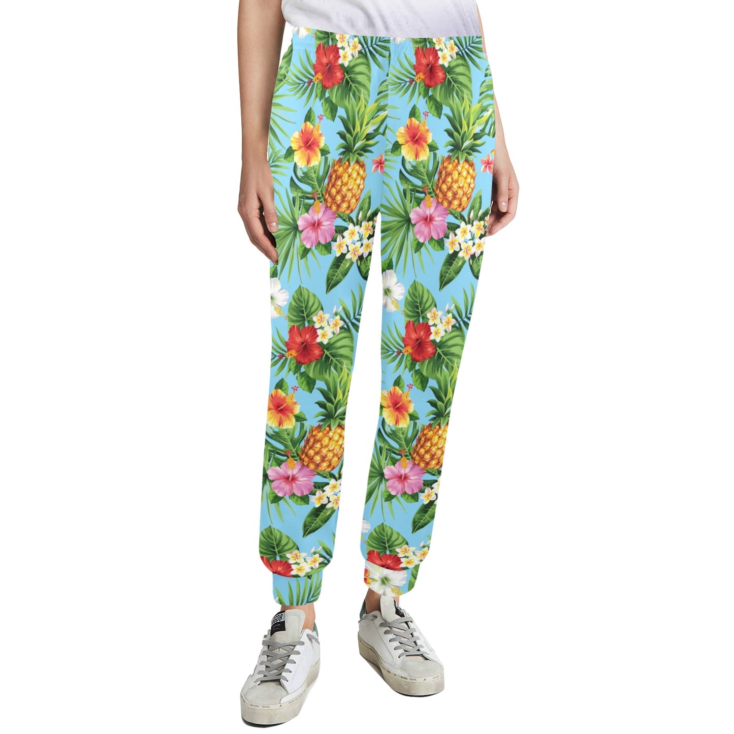 Pineapple Hawaiian flower Tropical Women's Casual Track Pants