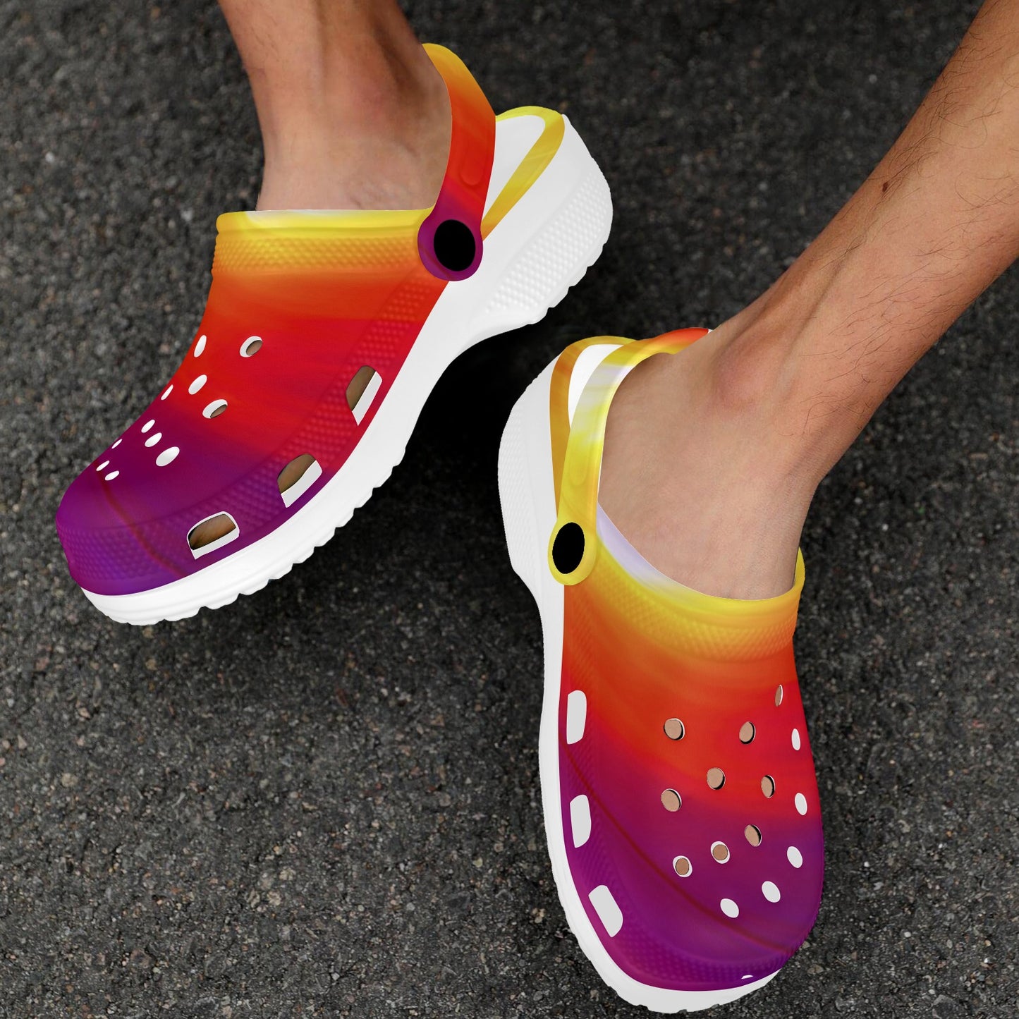 Vortex Twist Swirl Flame Themed Unisex Clogs Shoes