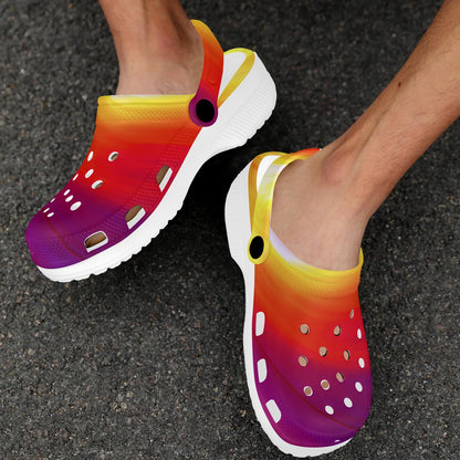 Vortex Twist Swirl Flame Themed Unisex Clogs Shoes