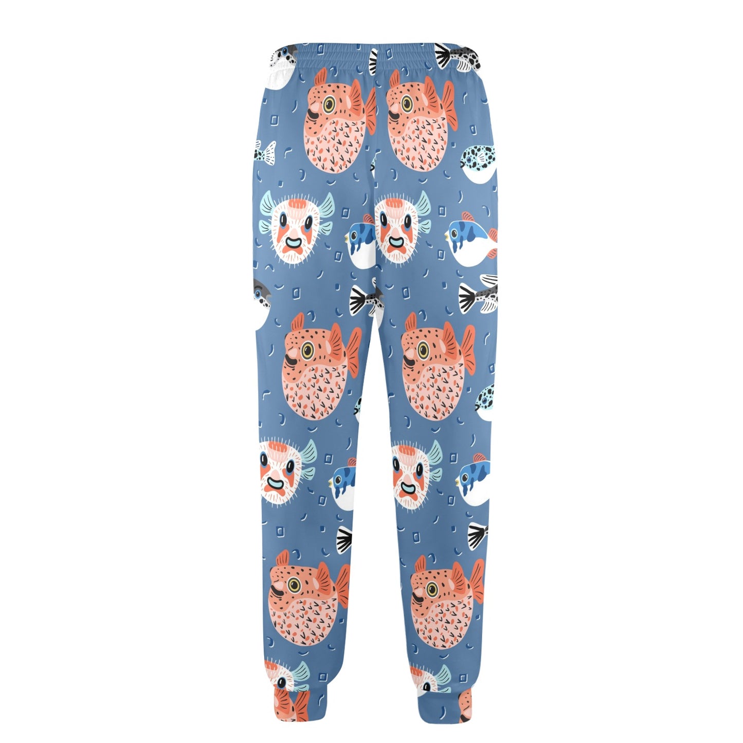 Fugu Pattern Print Design 02 Men's Casual Track Pants