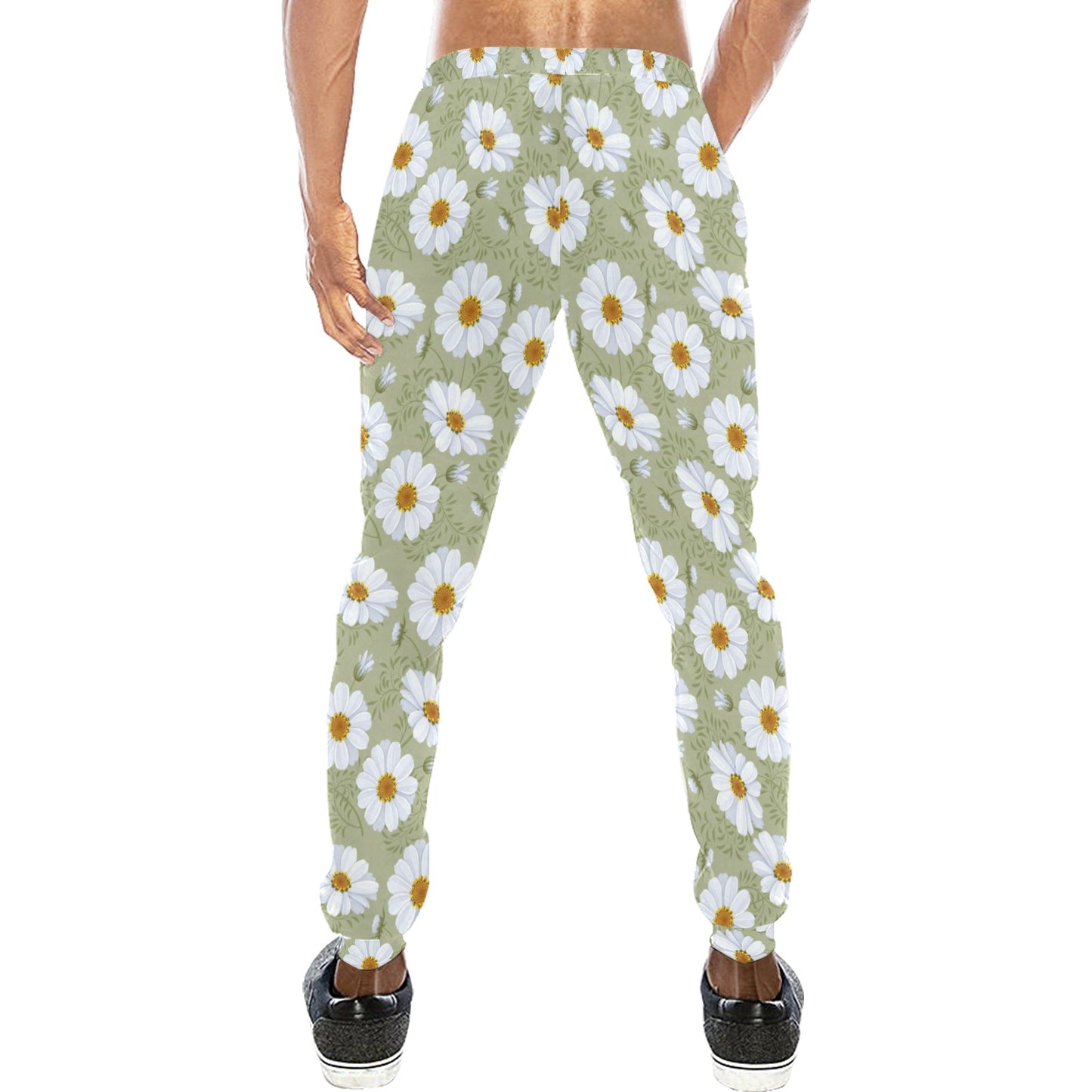 Daisy Yellow Print Pattern Men's Sweatpants