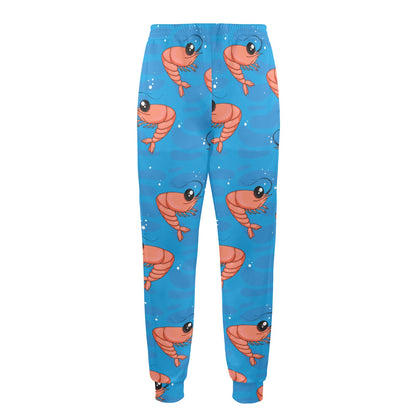 Prawn Cute Pattern Print Design 03 Men's Casual Track Pants