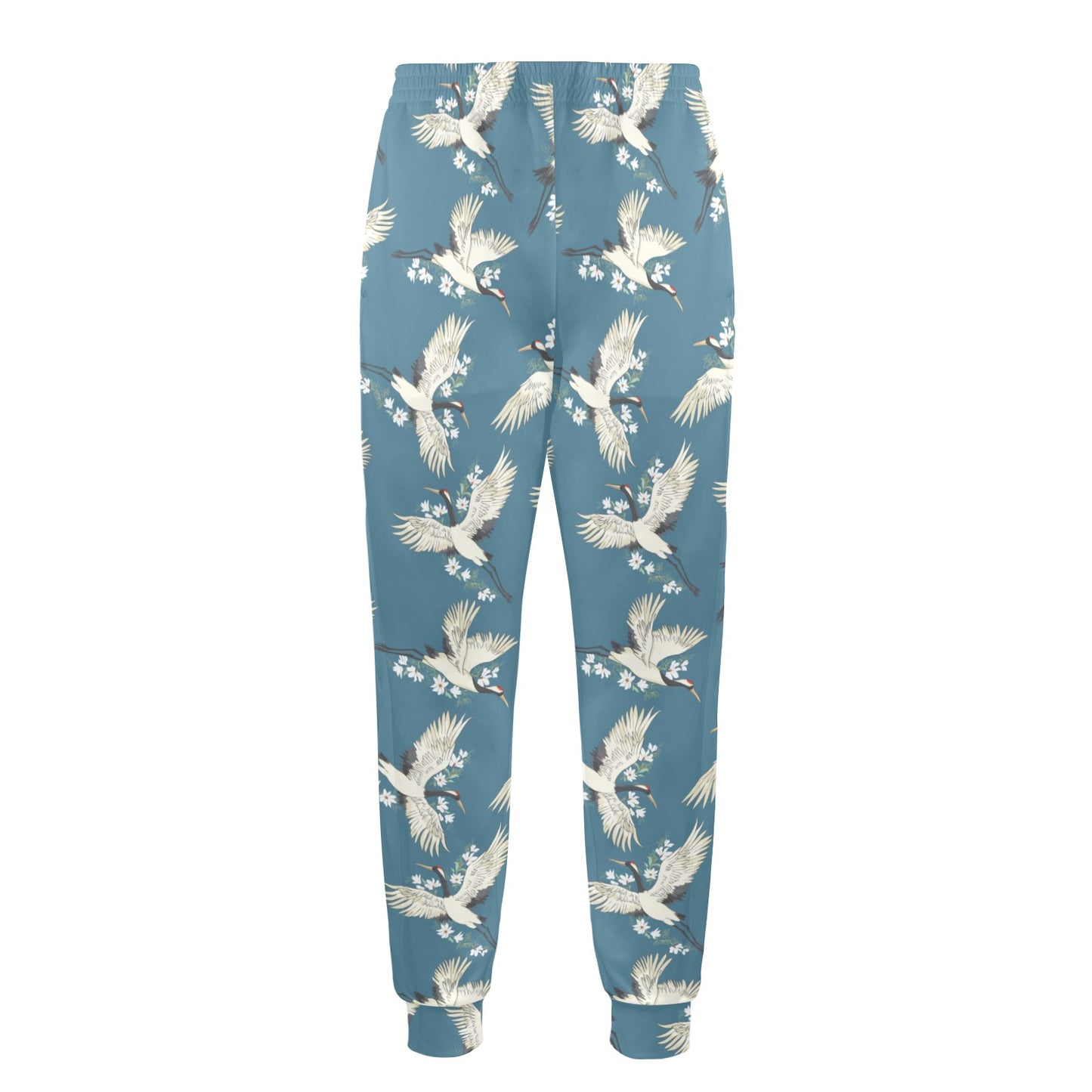 Crane Pattern Print Design 02 Men's Casual Track Pants