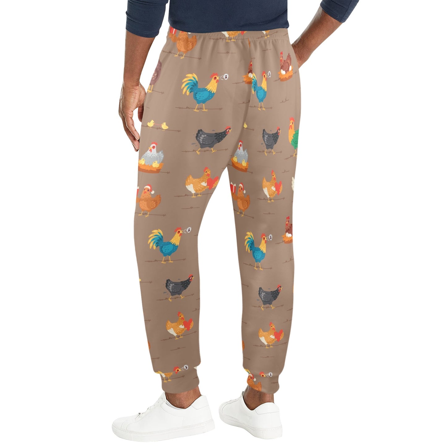 Chicken Happy Print Pattern Men's Casual Track Pants