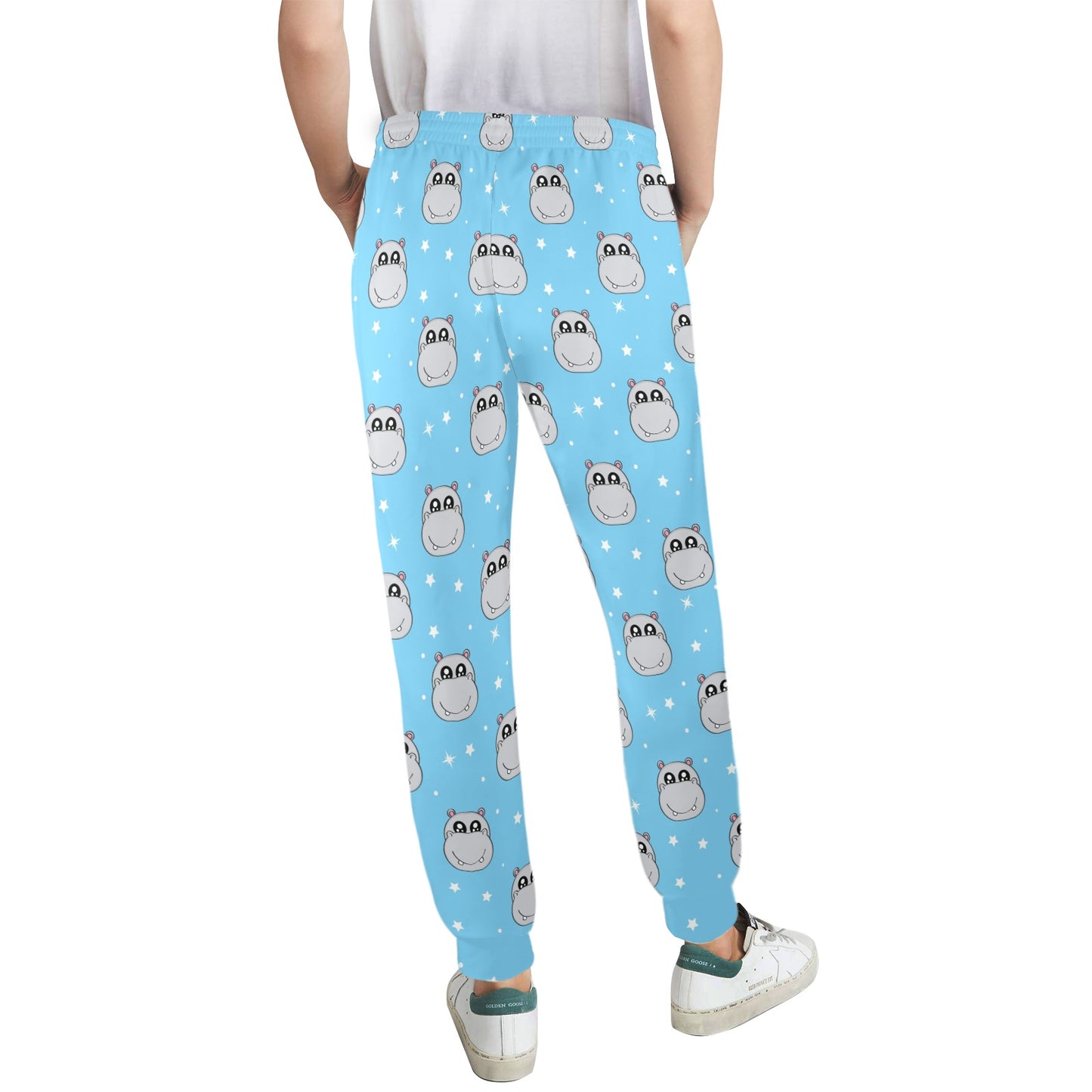 Hippo Design Print Pattern JJ0347 Women's Casual Track Pants