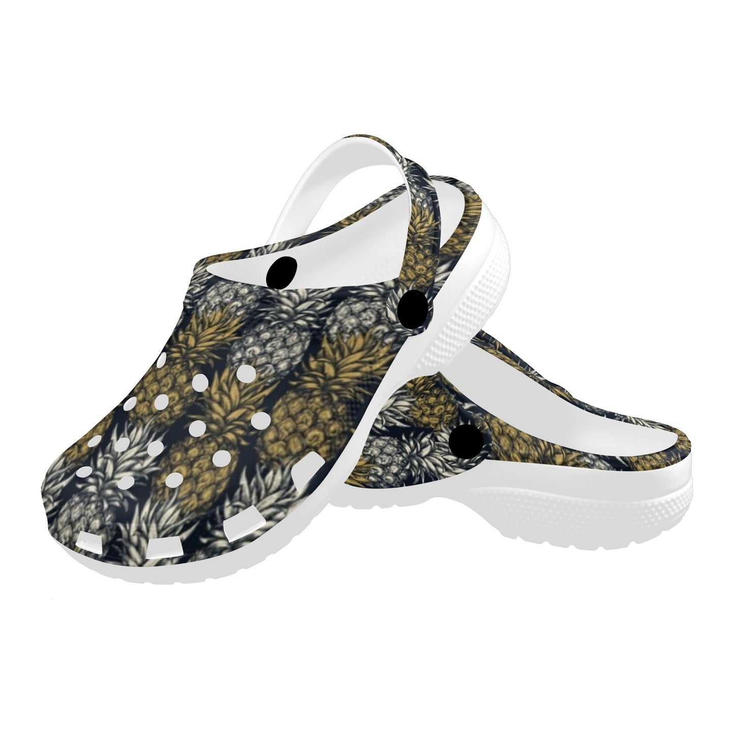 Pineapple Print Design Pattern Unisex Clogs Shoes