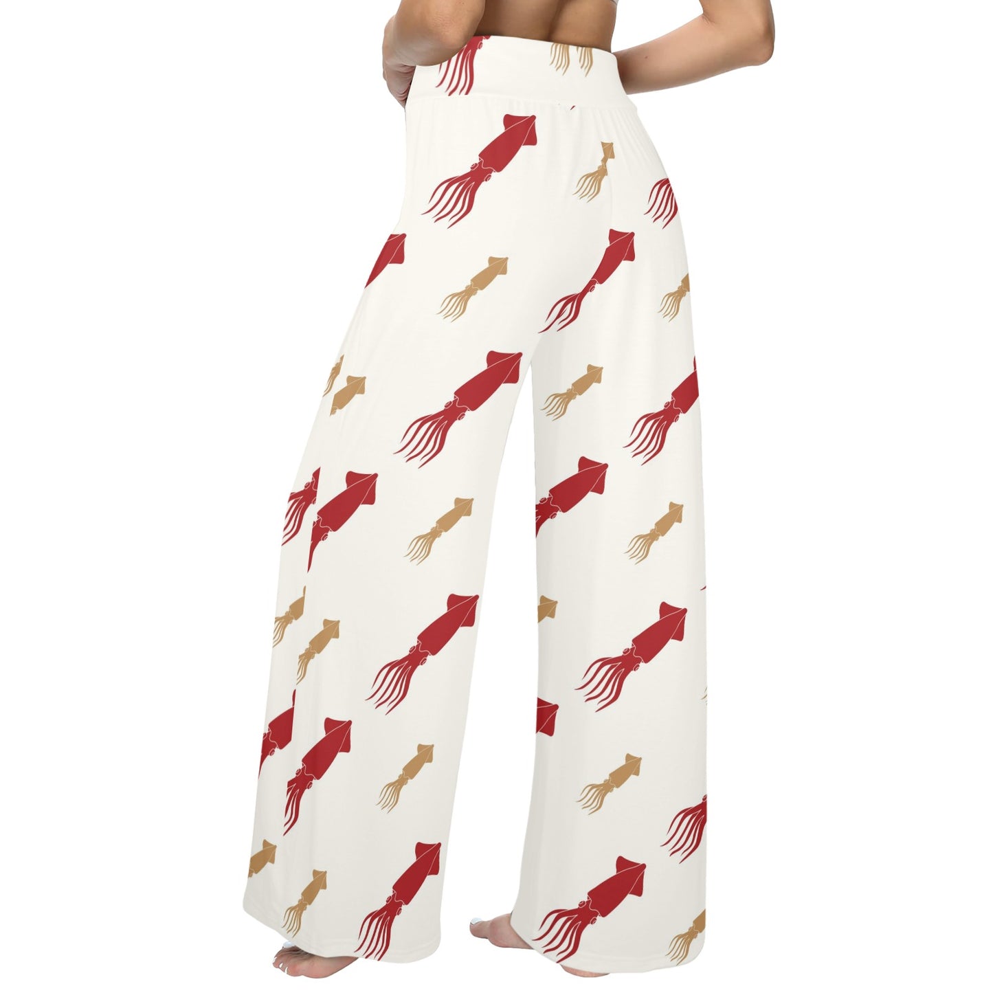 Giant Squid Pattern Print Design 01 Women's Wide Leg Lounge Pants