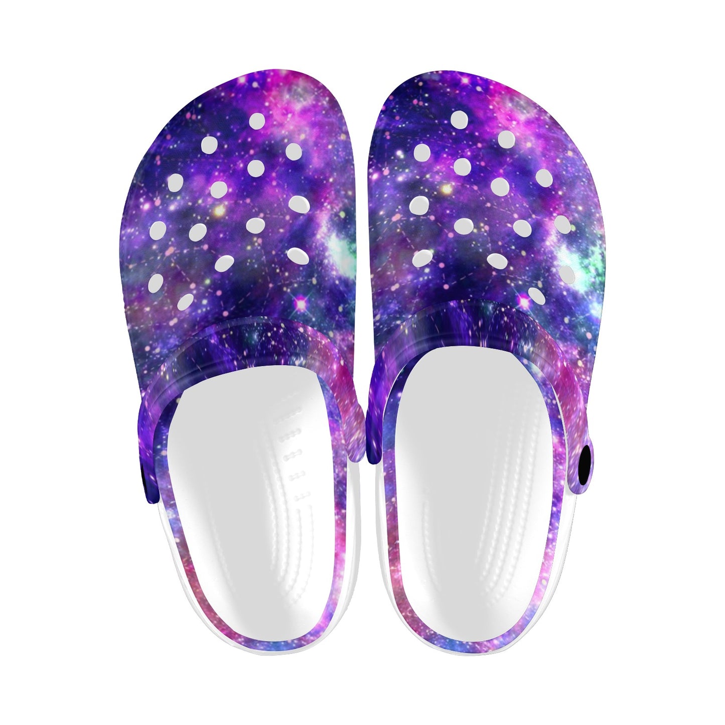 Galaxy Night Stardust Space Print Unisex Clogs Shoes