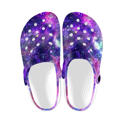 Galaxy Night Stardust Space Print Unisex Clogs Shoes