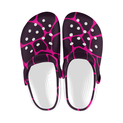 Giraffe Pink Background Texture Print Unisex Clogs Shoes