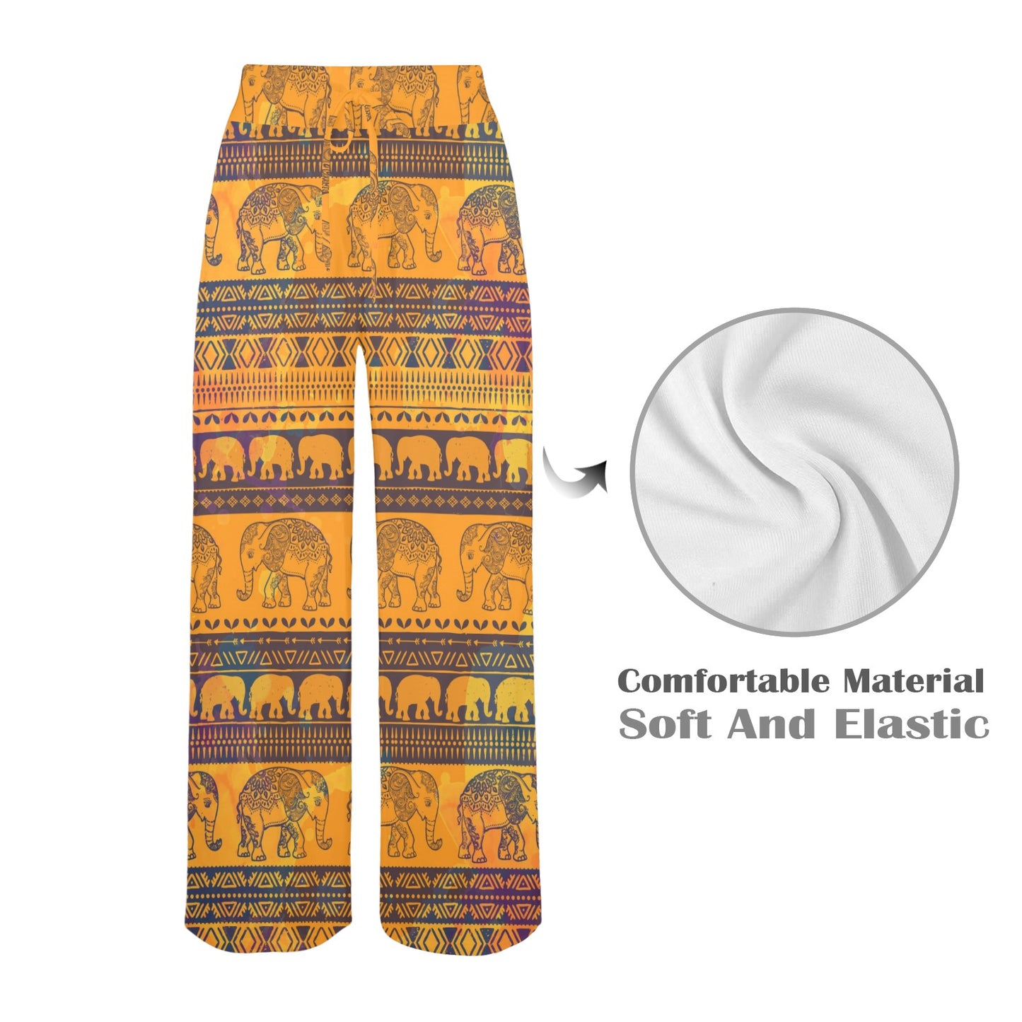 Elephant Aztec Women's Wide Leg Lounge Pants