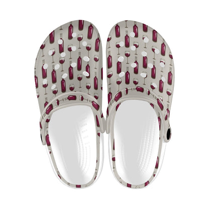Wine Bottle Pattern Print Unisex Clogs Shoes