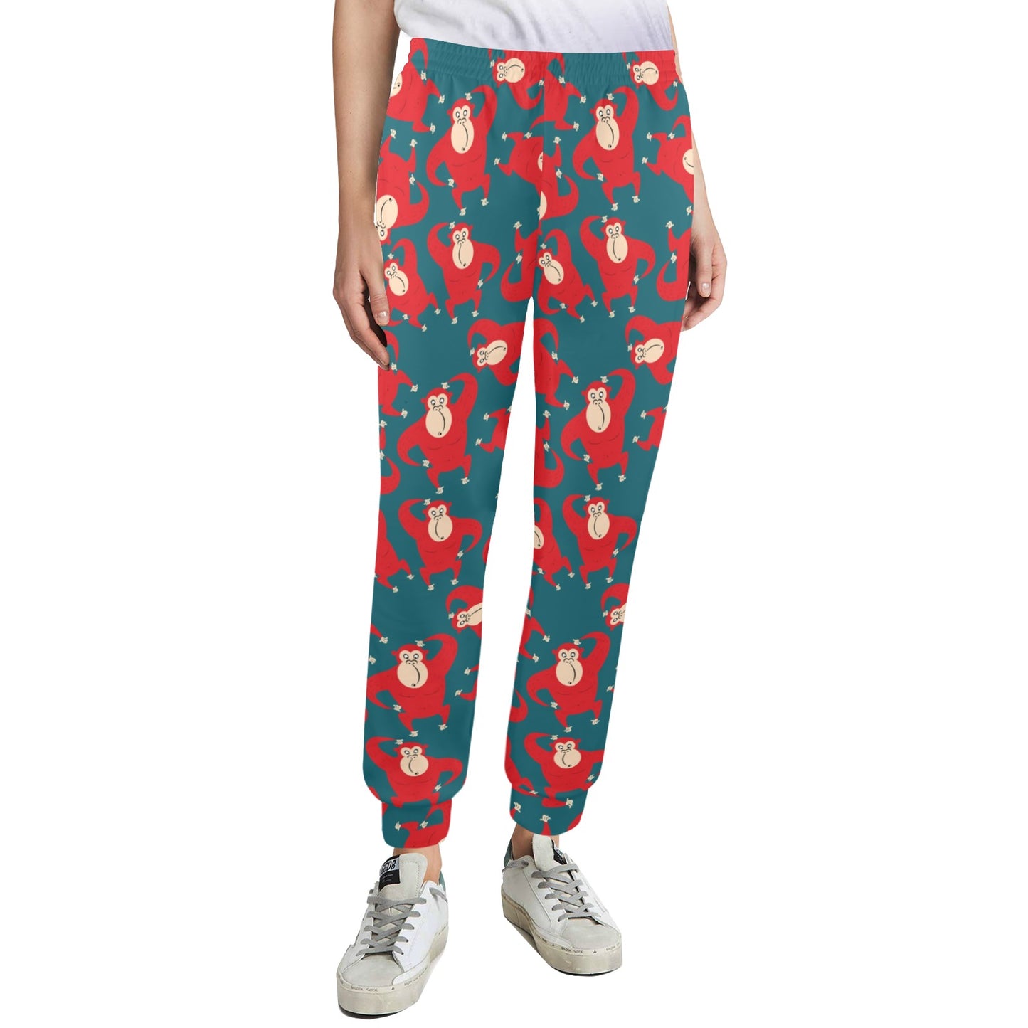 Chimpanzee Pattern Print Design 04 Women's Casual Track Pants