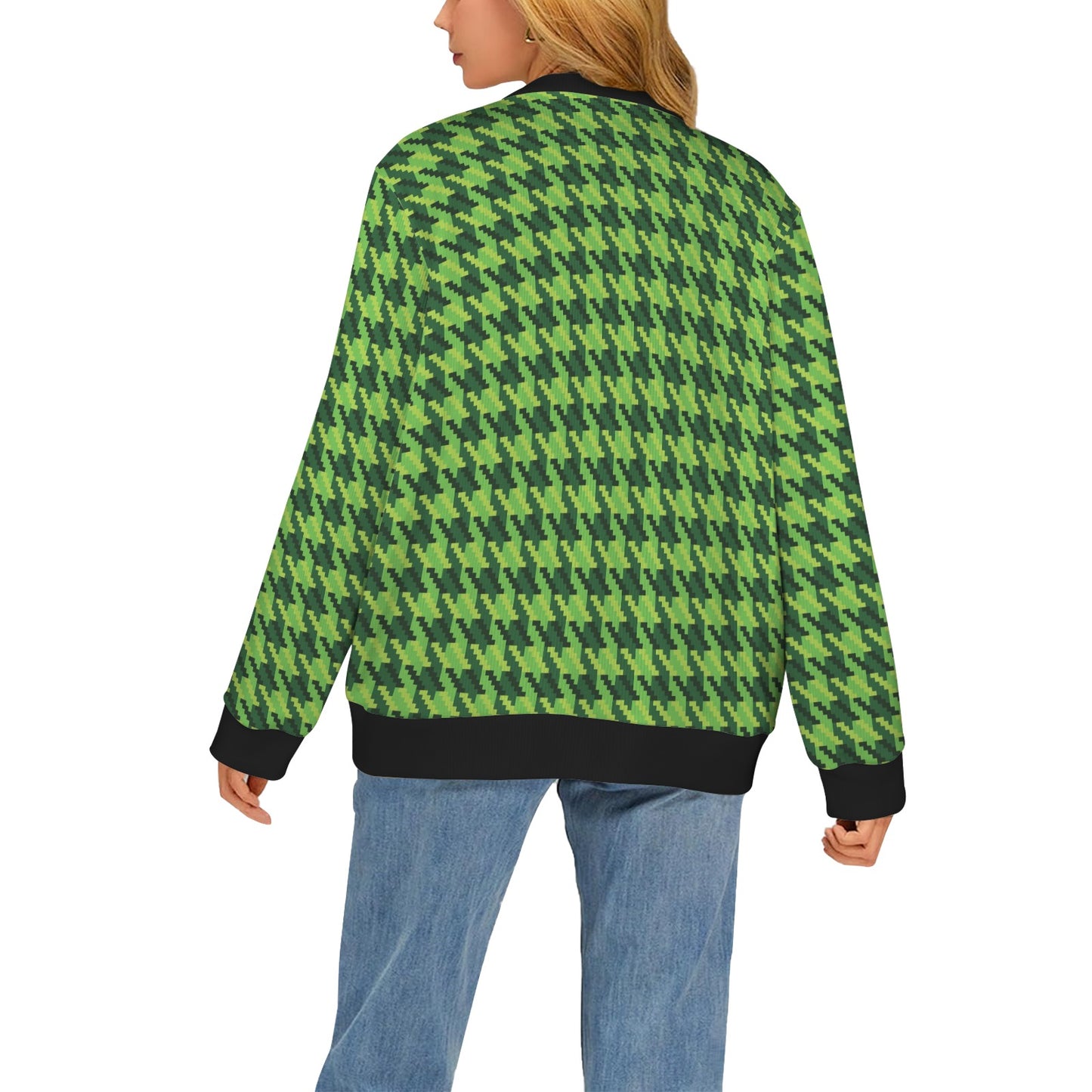 St Patricks Day Houndstooth Pattern Print LKS301 Women's Cardigan