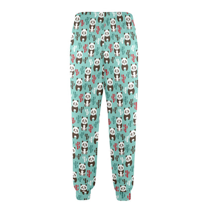Panda Bear Cute Themed Print Men's Casual Track Pants
