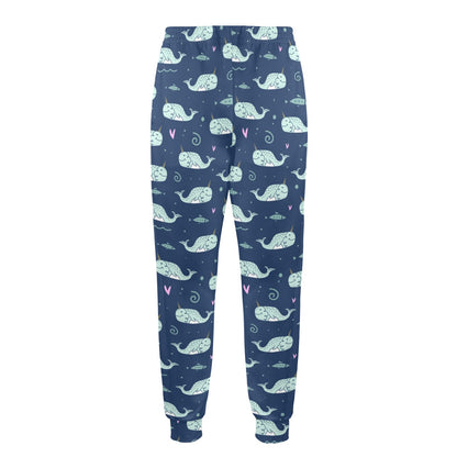 Narwhal Design Print Men's Casual Track Pants