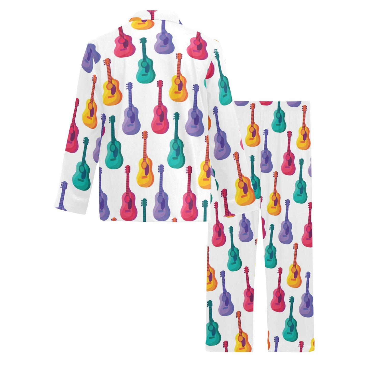 Acoustic Guitar Print Design LKS406 Men's Long Pajama Set