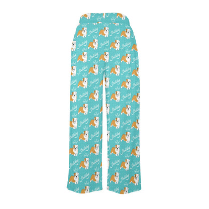 Bulldogs Pattern Print Design 05 Women's Wide Leg Lounge Pants