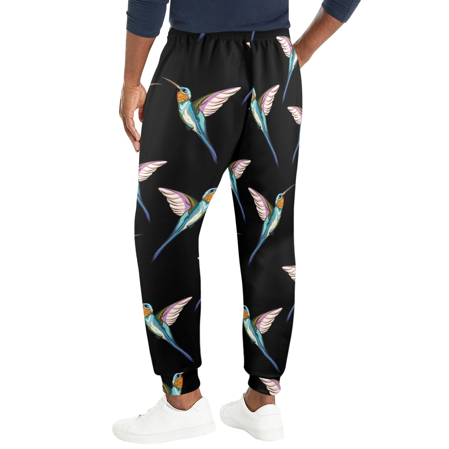 Hummingbird Pattern Print Design 06 Men's Casual Track Pants