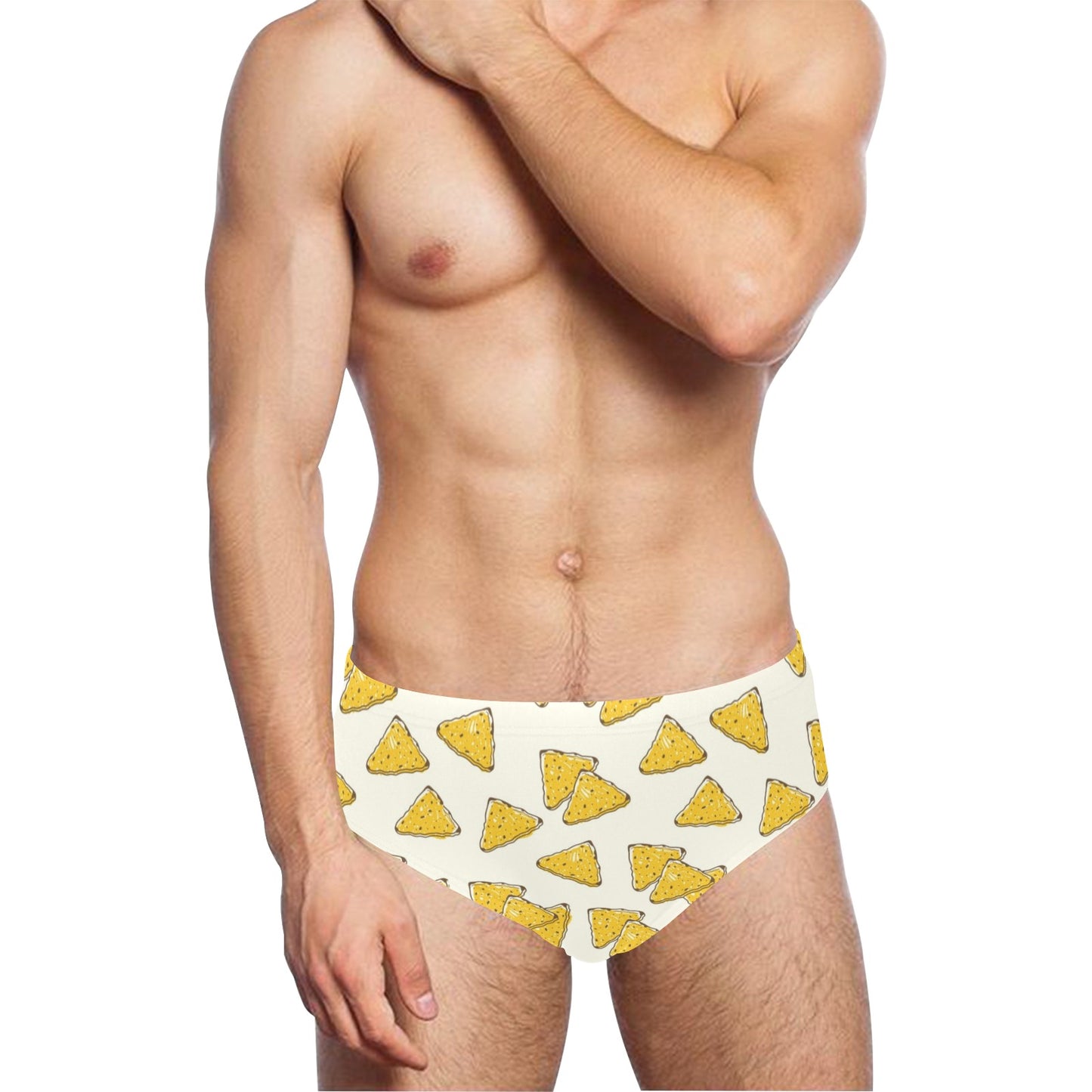 Nachos Pattern Print Design A01 Men's Swimming Briefs