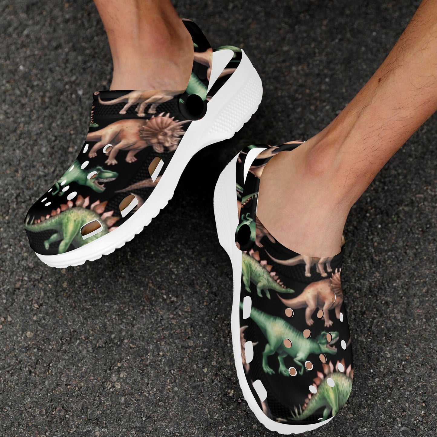Dinosaur Print Pattern Unisex Clogs Shoes