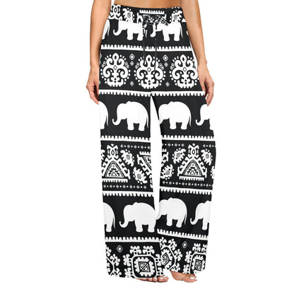 Elephant Pattern Women's Wide Leg Lounge Pants