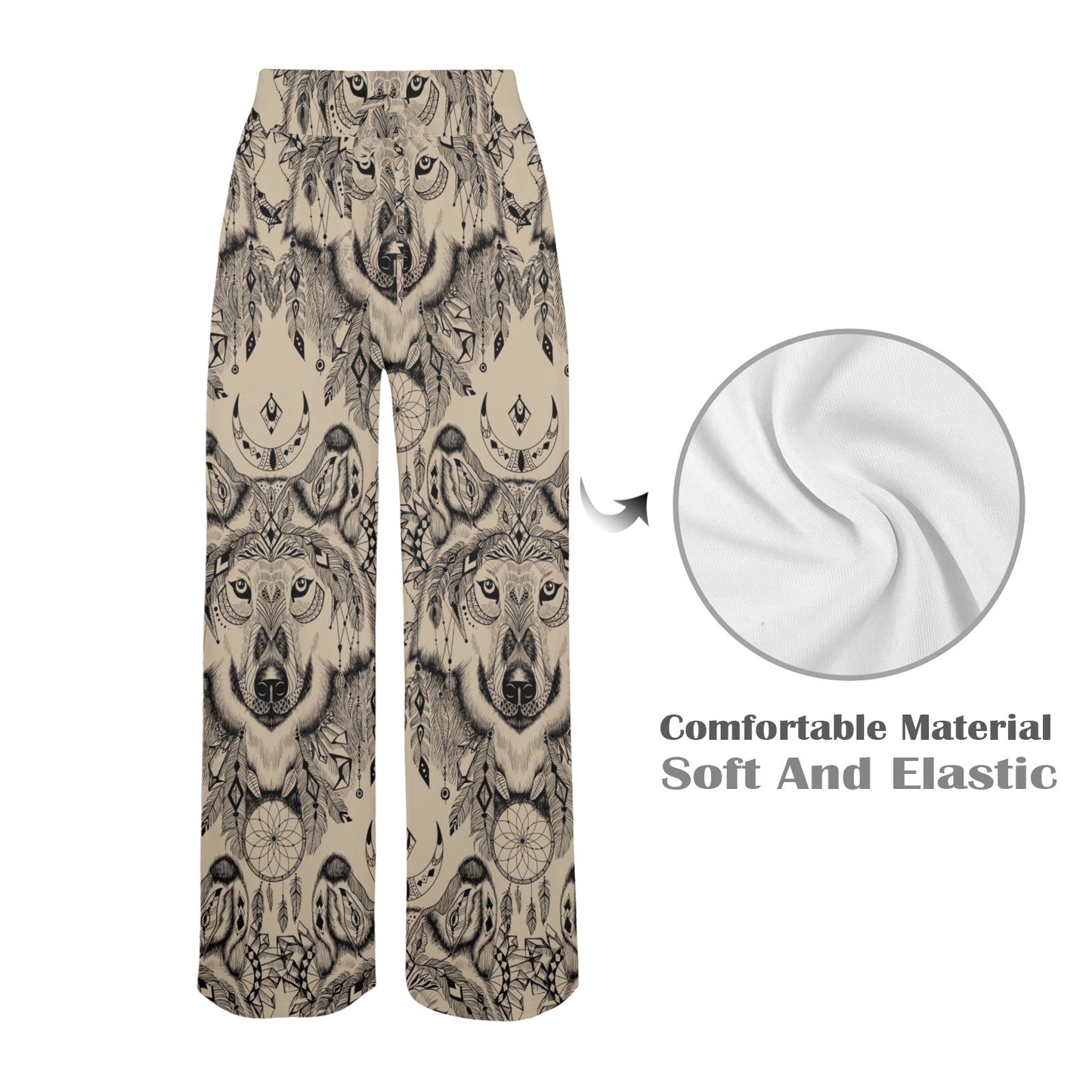 Indian Boho Wolf Women's Wide Leg Lounge Pants