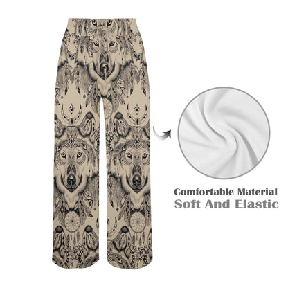 Indian Boho Wolf Women's Wide Leg Lounge Pants