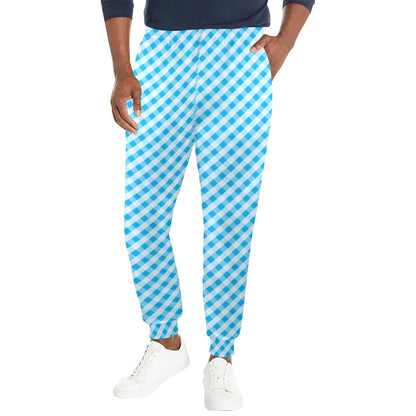 Gingham Print Design LKS401 Men's Casual Track Pants
