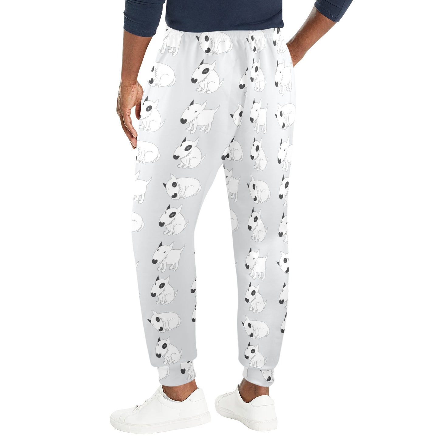 Bull Terrier hand draw Print Pattern Men's Casual Track Pants