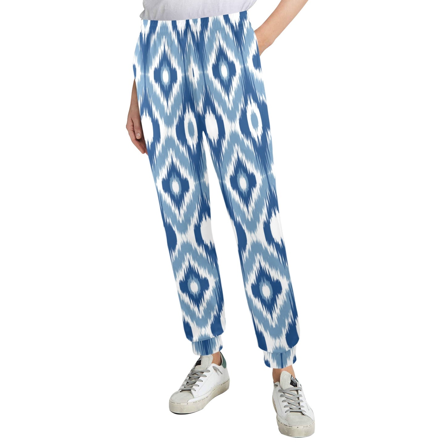 Ikat Pattern Print Design 03 Women's Casual Track Pants