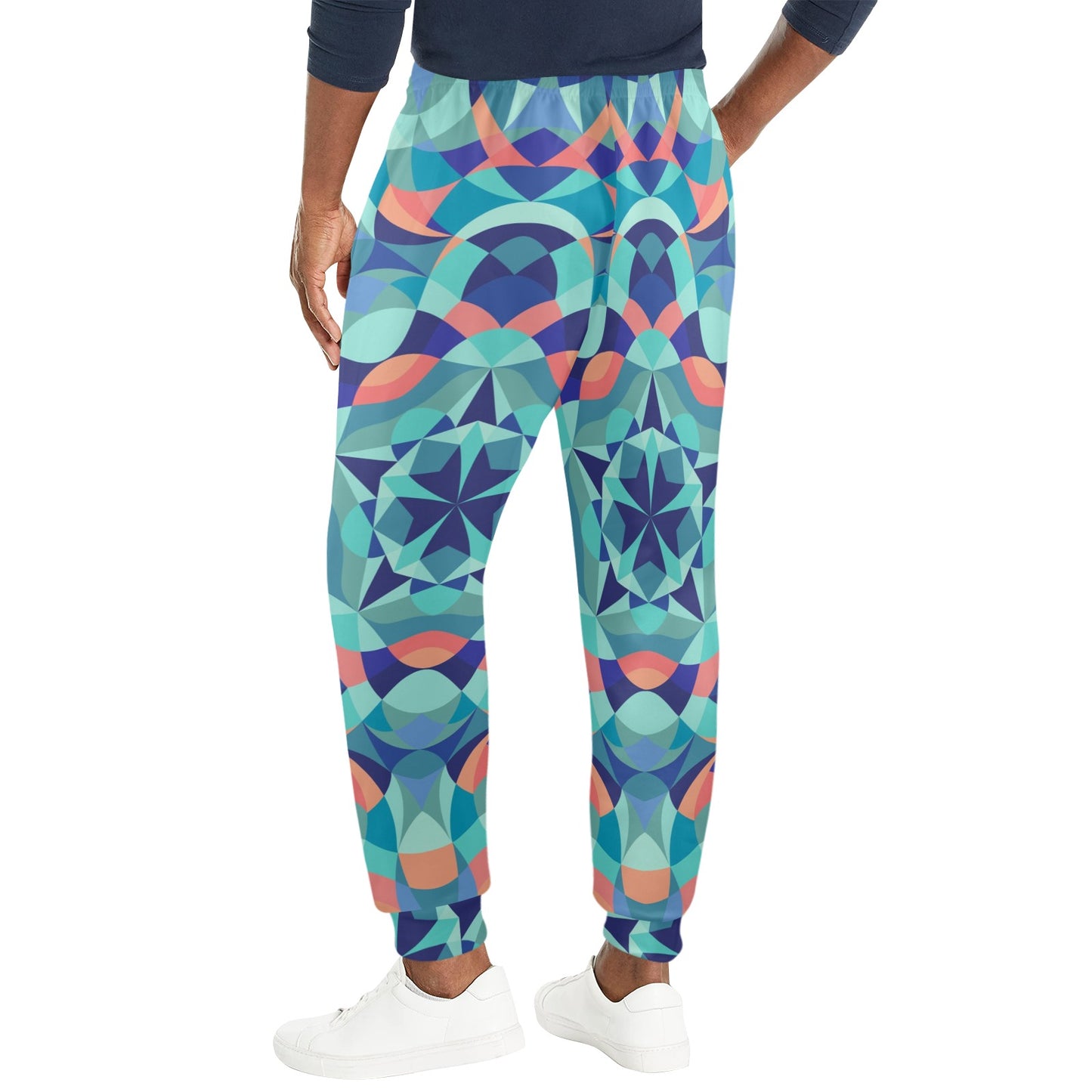 Kaleidoscope Pattern Print Design 03 Men's Casual Track Pants