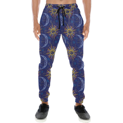 Celestial Moon Sun Pattern Print Design 01 Men's Sweatpants