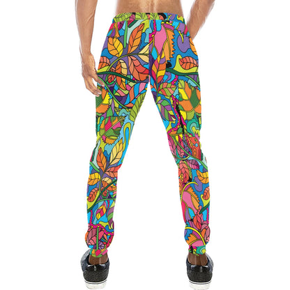 Psychedelic Trippy Flower Print Men's Sweatpants