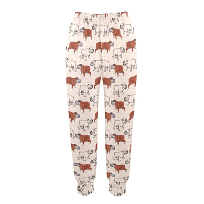 Bulldogs Pattern Print Design 04 Women's Casual Track Pants