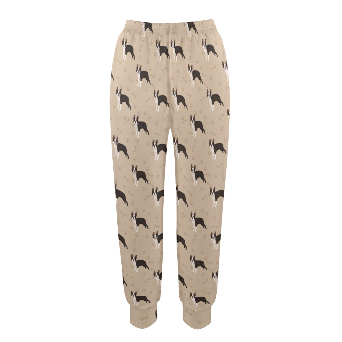 Boston Terrier Pattern Print Design 02 Women's Casual Track Pants