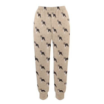 Boston Terrier Pattern Print Design 02 Women's Casual Track Pants